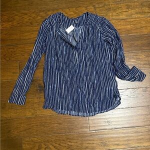 GAP Navy and White Striped Women's Top